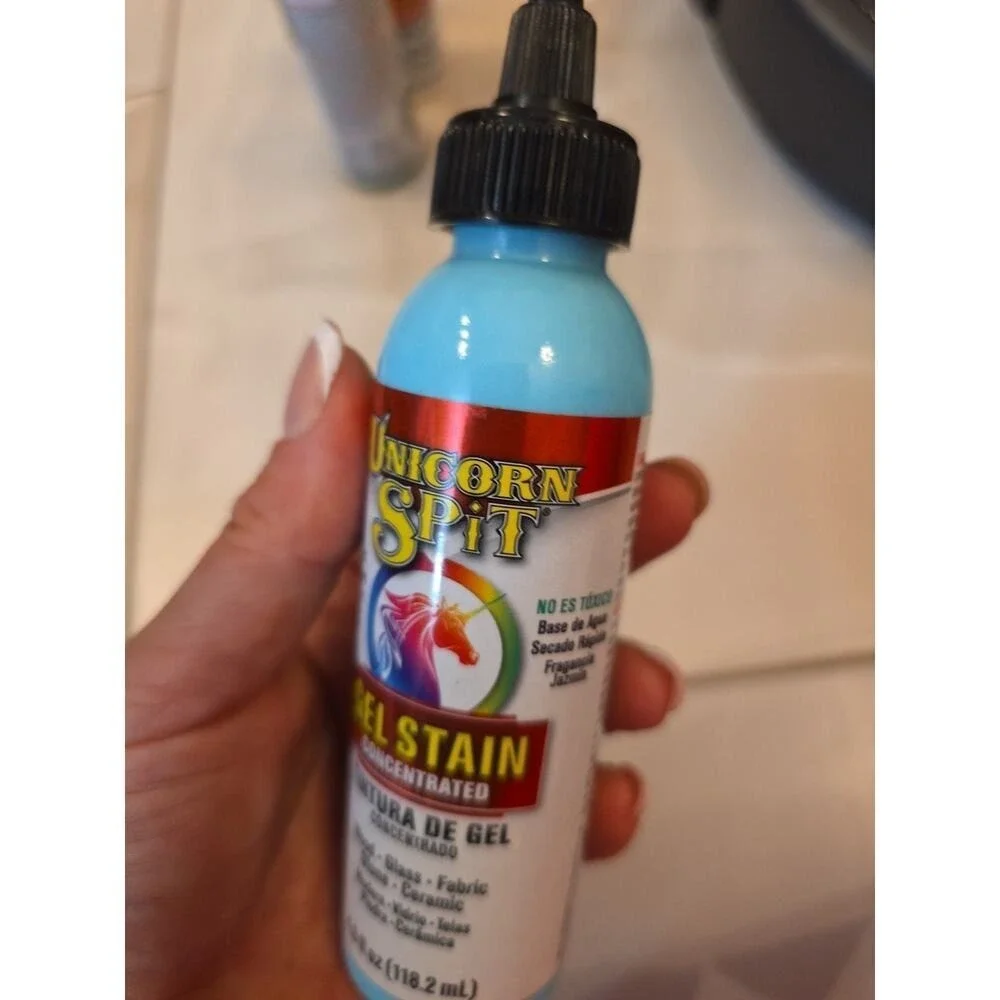 Gel Stain and‎ Glaze, Dragon's Belly 4.0 FL OZ Bottle, Blue 0422015C 19aw09 D4